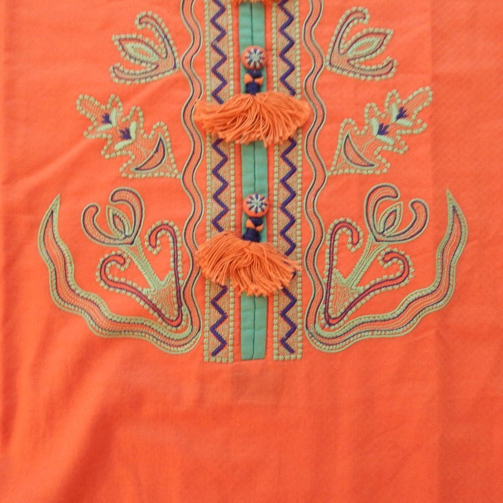 ZEEN Pakistani Indian Formal Embroidered 100% Cotton Kurti - Picture 5 of 6
